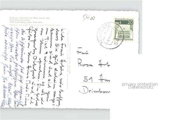 Arenberg Koblenz Kneipp Sanatorium Marianum der Dominika – Bild 2