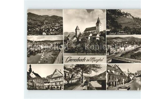 Gernsbach Panorama Kirche Schloss Eberstein Teila