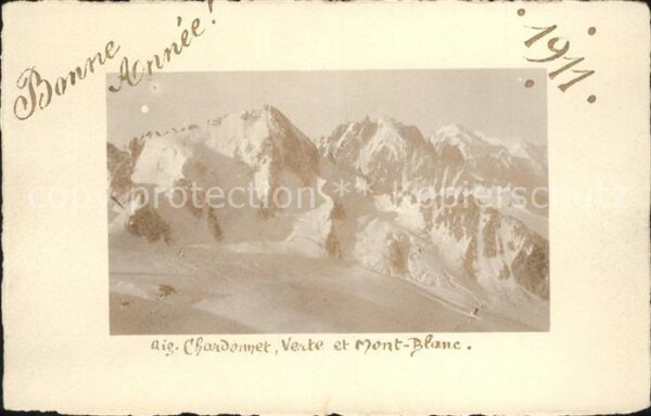 Verte Fontaine Aig Chardemet et Mont Blanc