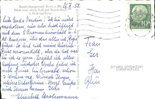 Bonn Rhein Blick vom alten Zoll auf Bundeshaus und – Bild 2