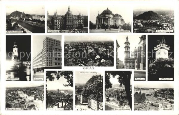 Graz Steiermark Mur Schlossberg Rathaus Opernhaus Norda