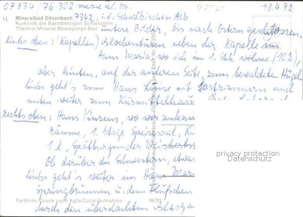 Ditzenbach Kurklinik der Barmherzigen Schwestern T – Bild 2