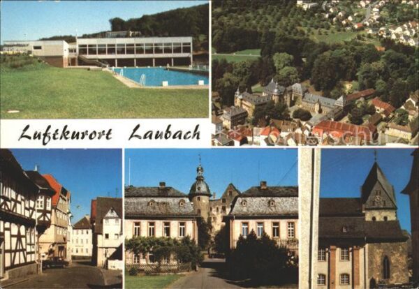 Laubach Hessen Schwimmbad Fliegeraufnahme Strassenpart