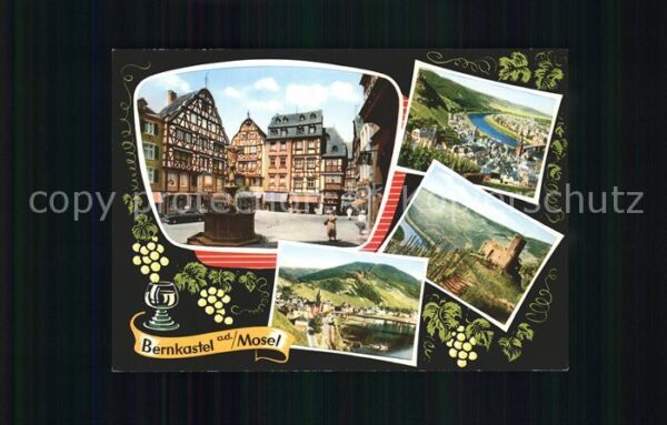 Bernkastel-Kues Marktplatz Brunnen Fliegeraufnahme Burg