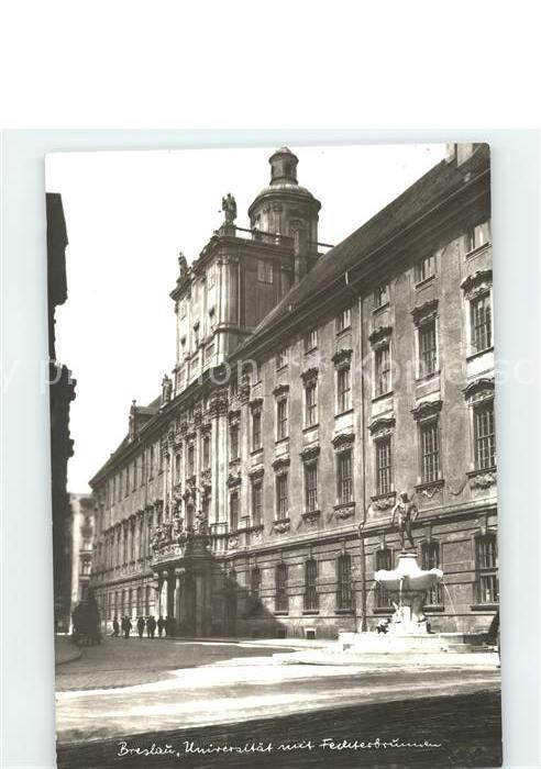 Breslau Niederschlesien Universität mit Fechterbrunnen