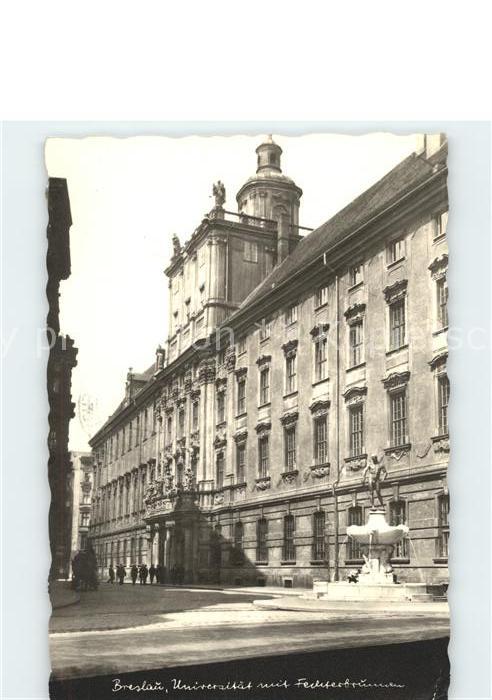 Breslau Niederschlesien Universität mit Fechterbrunnen