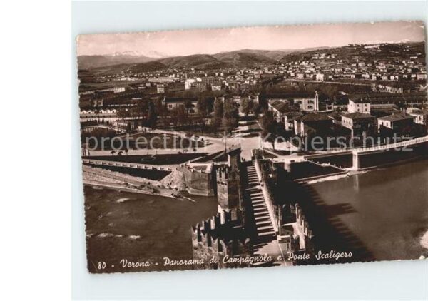 Verona Veneto Panorama di Campagnola e Ponte Scaliger