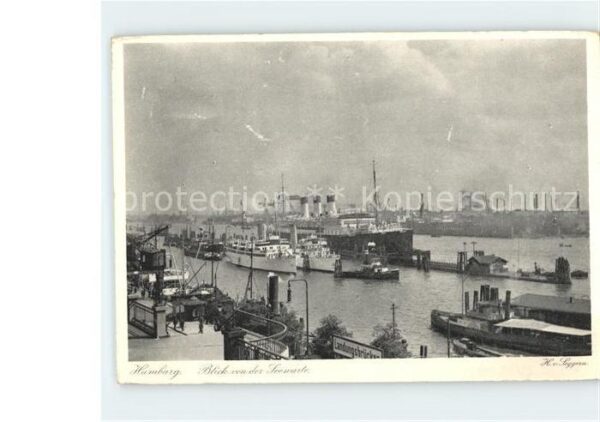 Hamburg Blick von der Seewarte Hafenpartie