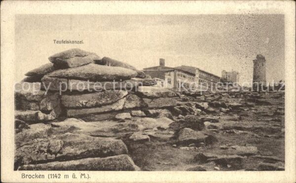 Brocken Harz Teufelskanzel Felsen Berghaus Turm