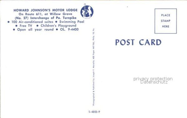 Willow Grove Howard Johnson's Motor Lodge Swimming P – Bild 2