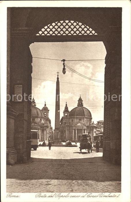 Roma Rom Blick durch die Porta del Popolo Geschi