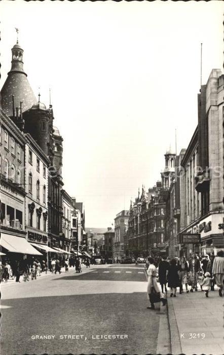 Leicester United Kingdom Granby Street Valentine's Post Card