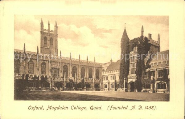 Oxford Oxfordshire Magdalen College Quad founded 1458 Frit