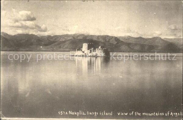 Nauplia Nauplion Burgi Island Mountains of Argoli