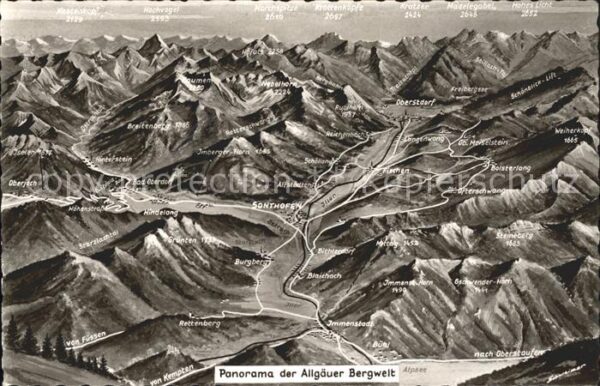 Sonthofen Oberallgaeu Panorama der Allgäuer Bergwelt aus der