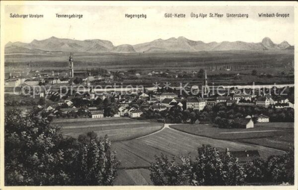 Simbach Inn Gesamansicht mit Alpenpanorama