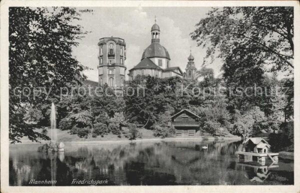 Mannheim Friedrichspark Entenhaus Schwanenteich