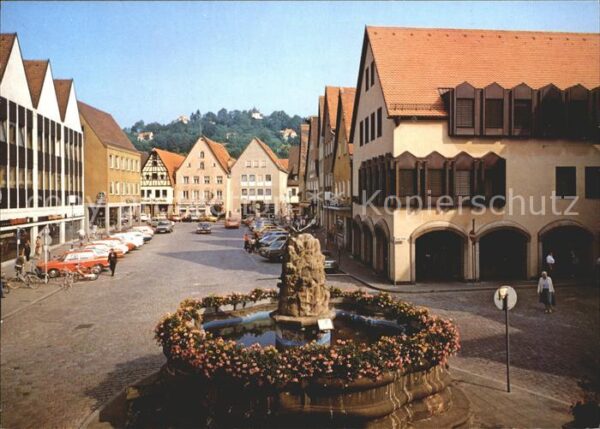 Hersbruck Hindenburg Platz mit Michelberg Brunnen