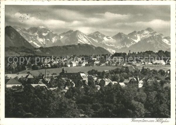 Kempten Allgaeu Gesamtansicht mit Oberstdorfer Bergen A