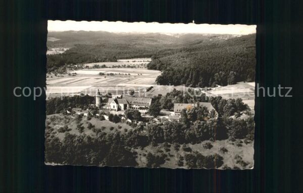 Lorch Wuerttemberg Blick zum Hohenstaufenkloster Wald Cafe