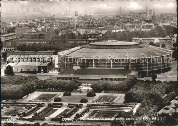 Dortmund Westfalenhalle mit Rosenterrasse und Bl