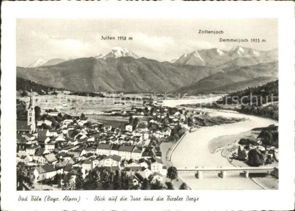Bad Toelz Panorama Blick auf die Isar und Tiroler