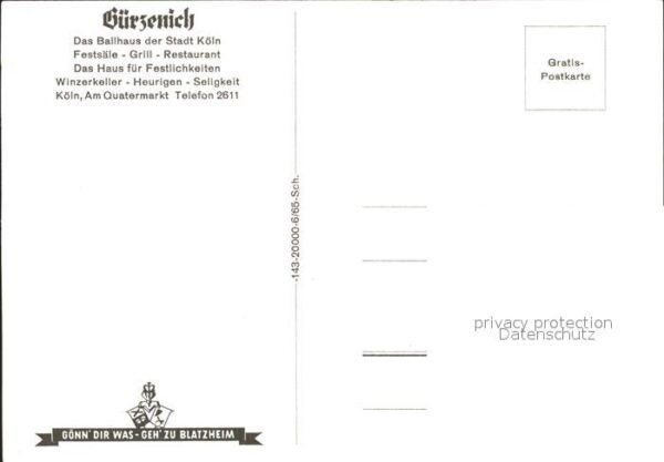 Koeln Rhein Der Gürzenich Ballhaus der Stadt Restau – Bild 2
