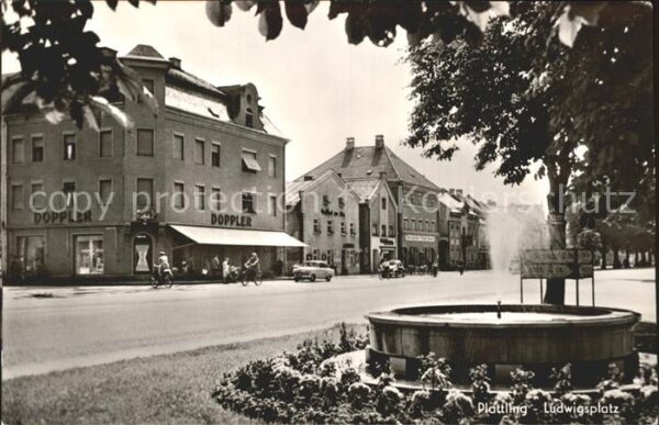 Plattling Isar Bayern Ludwigsplatz Brunnen