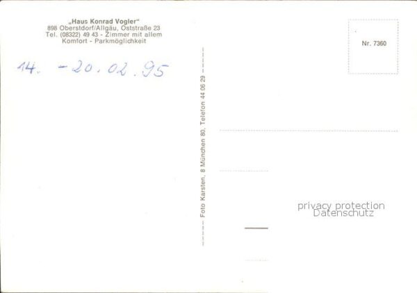 Oberstdorf Haus Konrad Vogler Gästehaus Pension – Bild 2