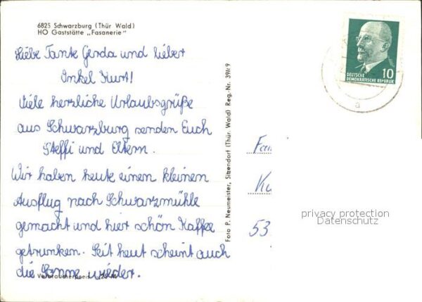 Schwarzburg Thueringer Wald HO Gaststätte Fasanerie – Bild 2
