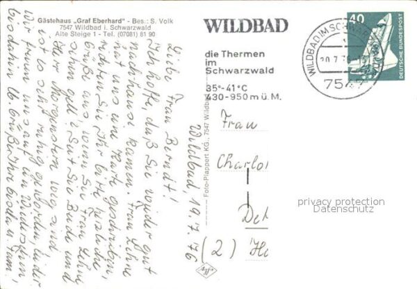 Wildbad Schwarzwald Gästehaus Graf Eberhard – Bild 2