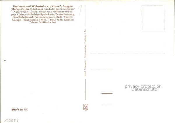 Auggen Gasthaus Weinstube zur Krone Weinbaugeb – Bild 2