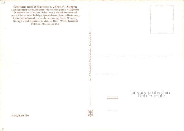Auggen Gasthaus Weinstube zur Krone Weinbaugeb – Bild 2