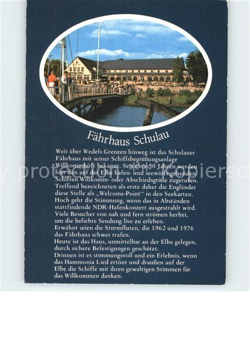 Schulau Wedel Fährhaus Willkomm Höft Geschichte