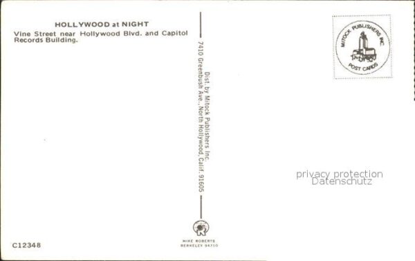 Hollywood California at Night Vine Street Capitol Records Bu – Bild 2