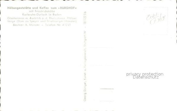 Durlach Höhengaststätte und Kaffee zum Burghof – Bild 2