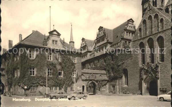 Merseburg Saale Domplatz mit Schloss und Dom