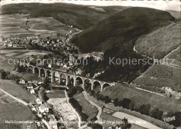 Willingen Sauerland Totalansicht mit Viadukt Fliegeraufnahm