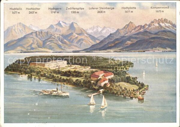 Chiemsee Herreninsel Künstlerkarte