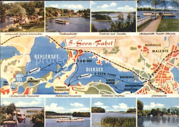 Fegetasche Landkarte 5 Seenfahrt