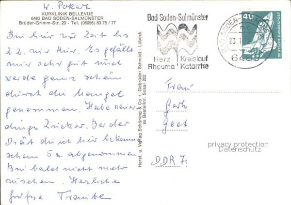 Salmuenster Bad Soden Kurklinik Bellevue Speisesaal Aufenthal – Bild 2