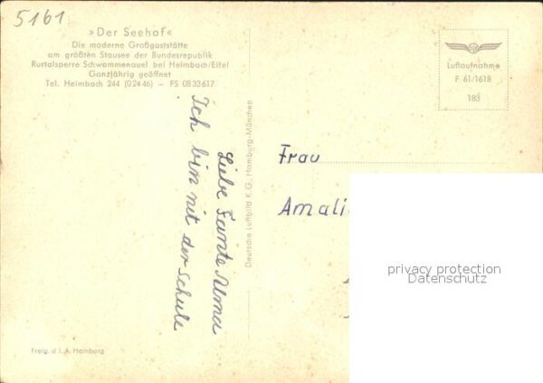 Heimbach Eifel Gaststätte Der Seehof Stausee Rurtalspe – Bild 2