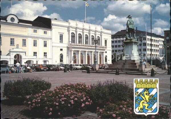 Goeteborg Gustaf Adolfs Torg Monument Wappen Kron