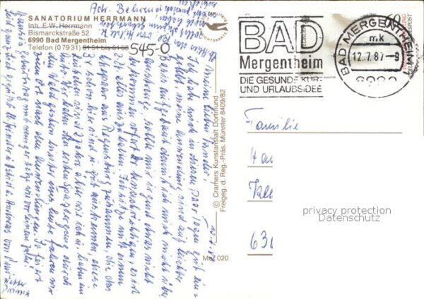 Bad Mergentheim Sanatorium Herrmann Fliegeraufnahme – Bild 2