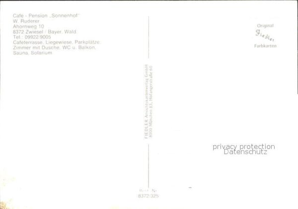 Zwiesel Niederbayern Cafe Pension Sonnenhof Panorama – Bild 2