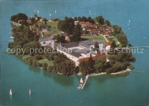 Fraueninsel Chiemsee Abtei Frauenwörth Fliegeraufnahme