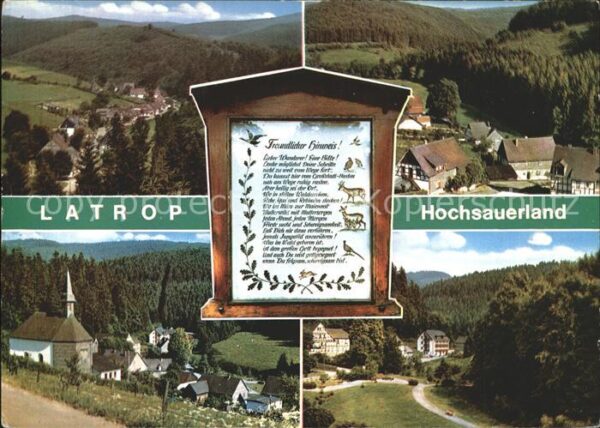 Latrop Sauerland Ortsansicht mit Kirche Gasthof Pension