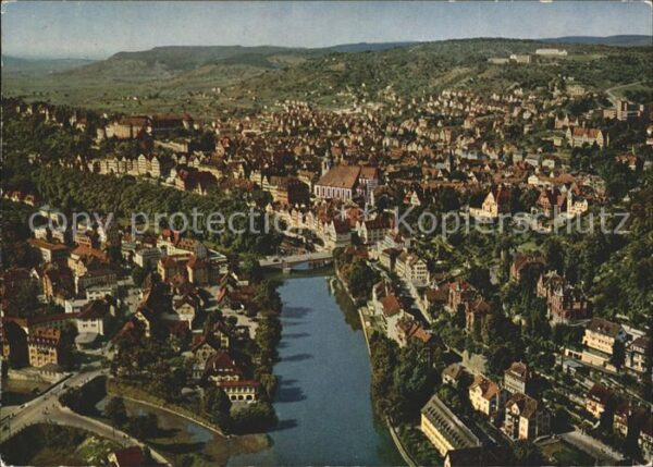 Tuebingen Blick auf Neckar und zum Schloss Univer