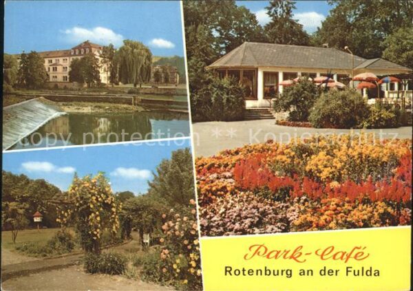 Rotenburg Fulda Park Cafe Restaurant Garten Blumen Wehr