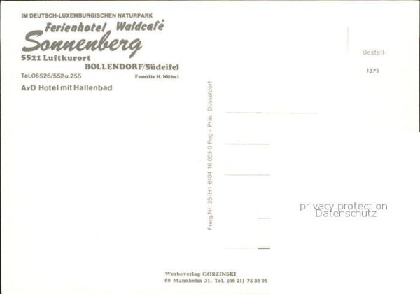 Bollendorf Suedeifel Ferienhotel Waldcafe Sonnenberg Luftkur – Bild 2